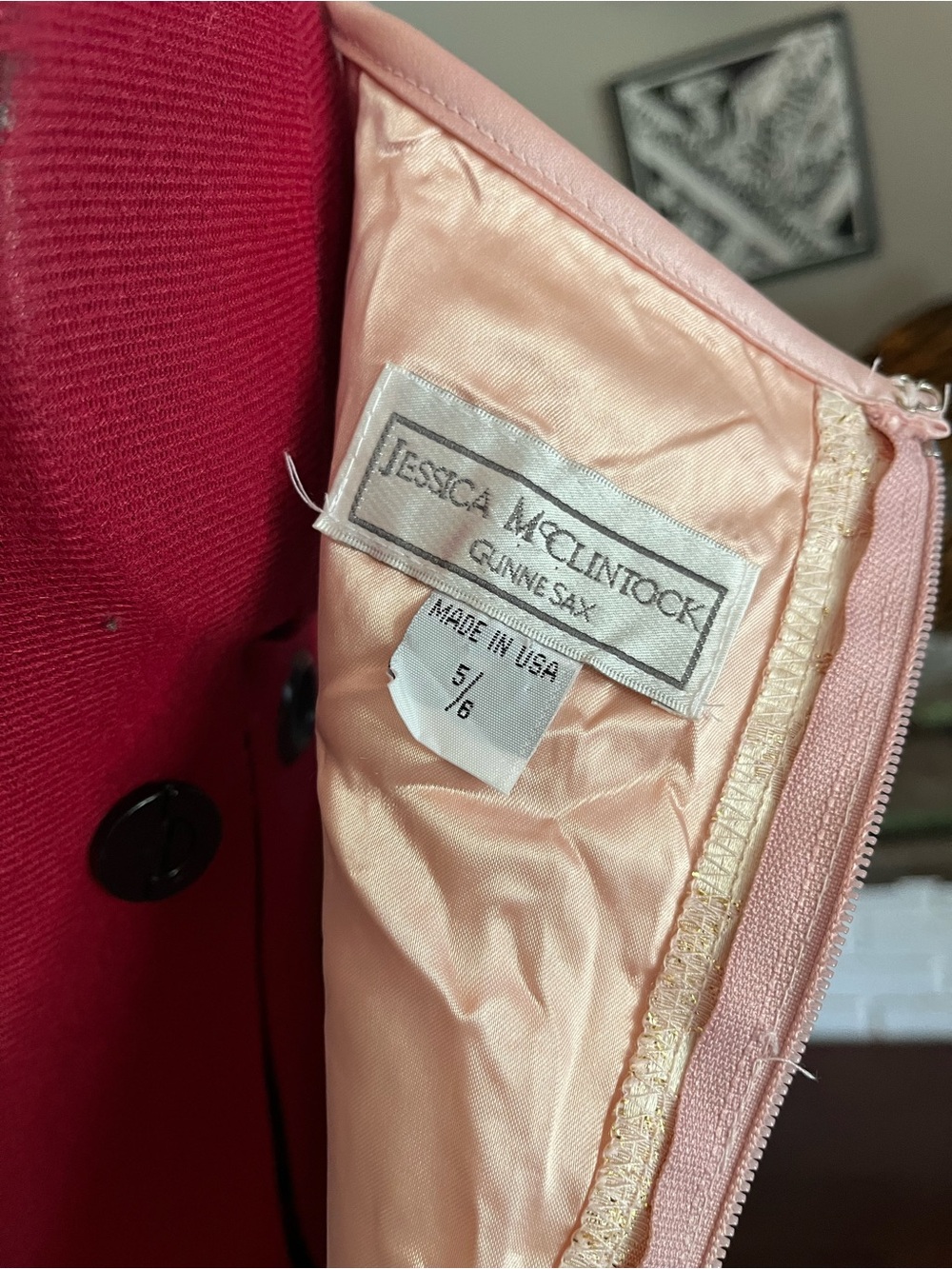 Jessica McClintock Gunne Sax Vintage Ballet Pink Princess XS gold 💖 - Picture 7 of 11